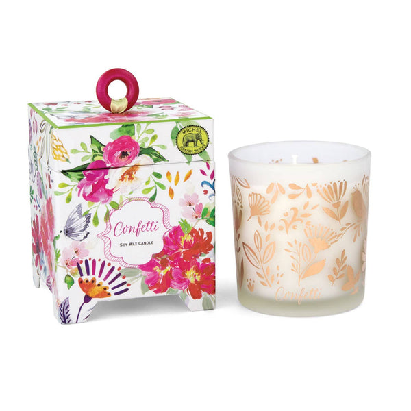 Vela perfumada de 184 g y caja de regalo con confeti