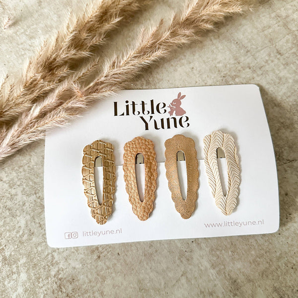LITTLE YUNE Pinzas para el cabello Noé, color nude