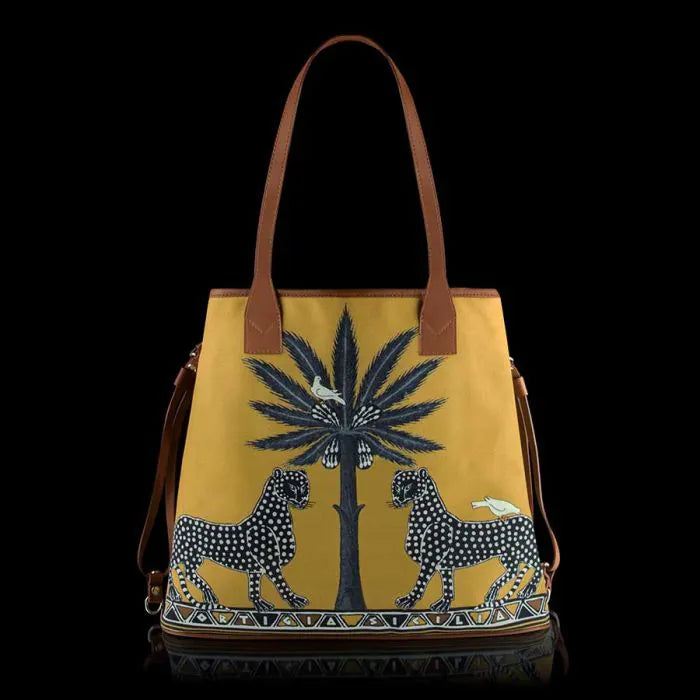 ORTIGIA Tote de Lona Gattopardo Sahara
