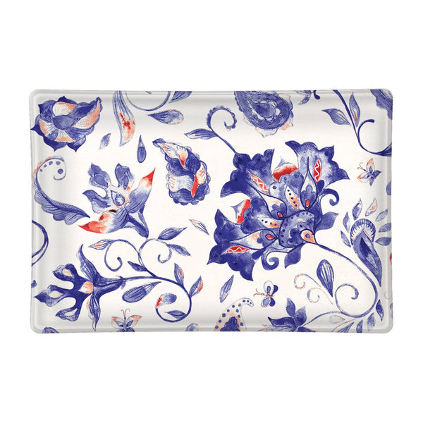 Plato rectangular de vidrio - Paisley & Plaid