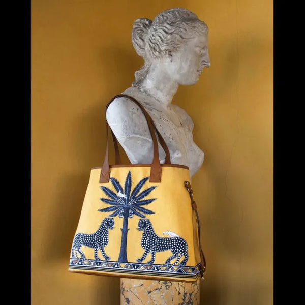 ORTIGIA Tote de Lona Gattopardo Sahara
